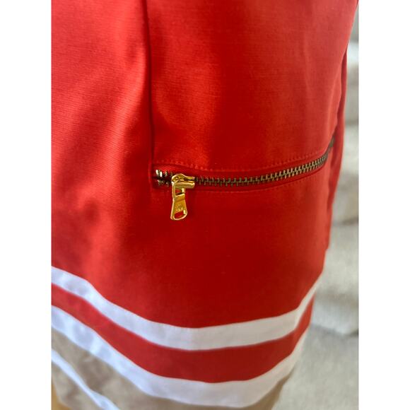 Ralph Lauren Orange Tan & White Stripe Nautical Square Neck Sheath Dress - Picture 5 of 8